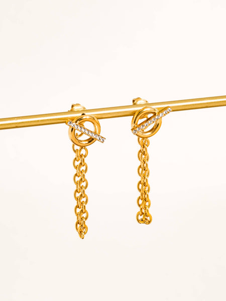 Lisle CZ Chain Drop Earrings