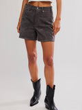 Tippi Vegan Suede Short in Dark Grey