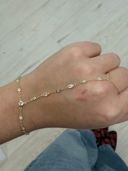 Seraphine CZ Hand Chain Bracelet