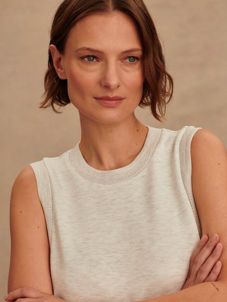 Beatrice Midi Dress in Ivory Marl