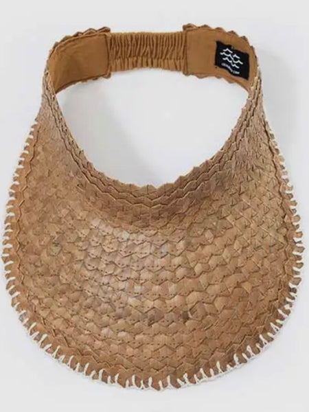 Playa Crochet Straw Visor in Cocoa