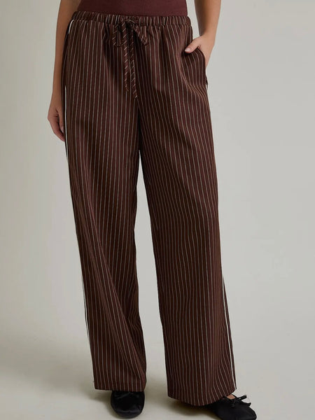 The Tea Is Piping Pant in Brown