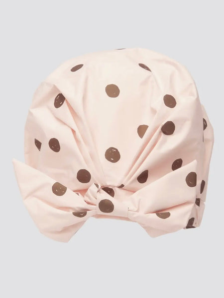 Luxury Shower Cap in Blush Dot