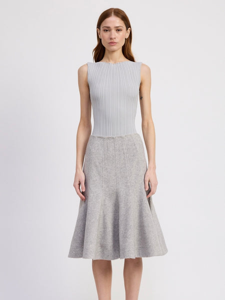 Reed Knit Bodysuit in Grey