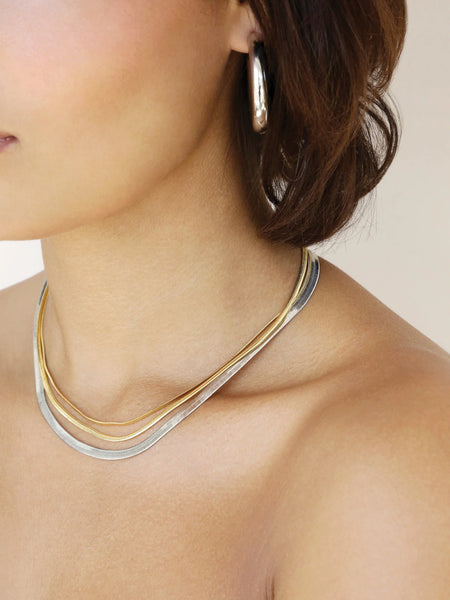 Mixed Metal Strands Necklace