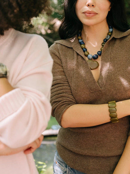 Tagua Chunky Bracelet in Olive