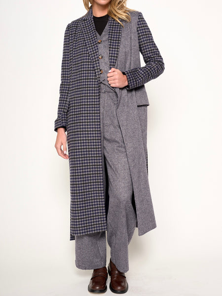 Maggie Coat in Navy Check