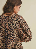So Spotted Puff Sleeve Romper in Leopard