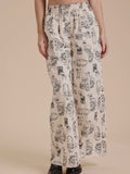 On The Town Printed Pants in Ecru