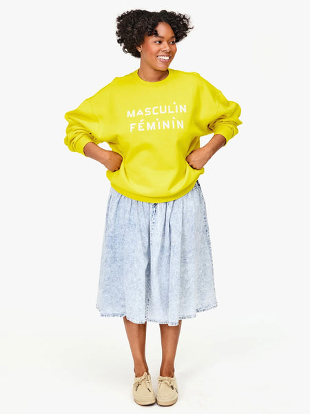 Masculin Féminin Oversized Sweatshirt in Citron