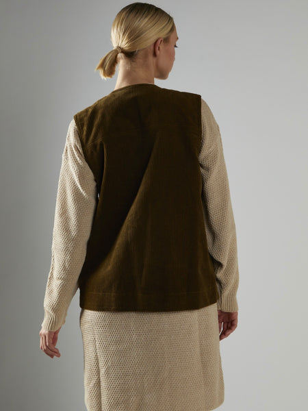 Tini Bit Vest in Olive Cord