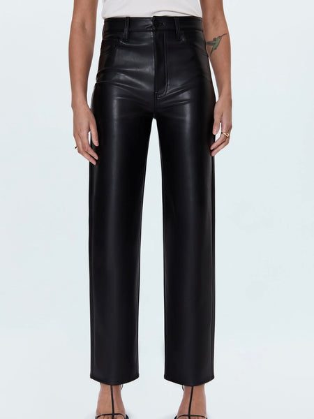 Cassie Faux Leather Pant in Onyx