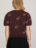 Dancing & Prancing Sweater in Wine