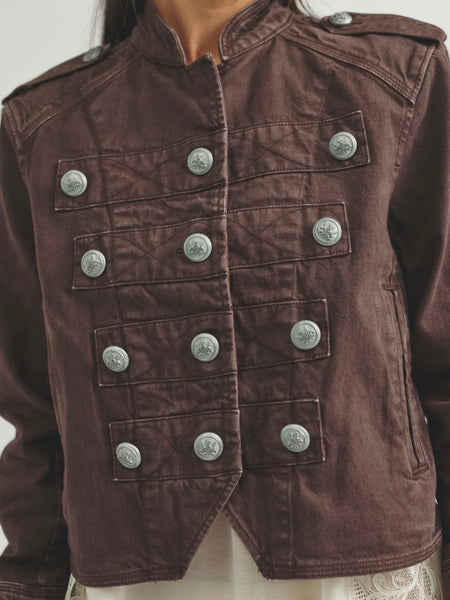 Ryland Band Jacket in Double Espresso