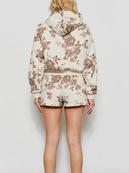 Fancy A Floral Hoodie in Cream