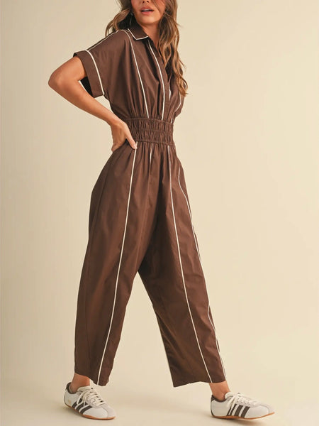 So Jealous Jumpsuit in Brown