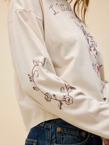 Johnny Cash Walk The Line Meet & Greet Long Sleeve in Dirty White