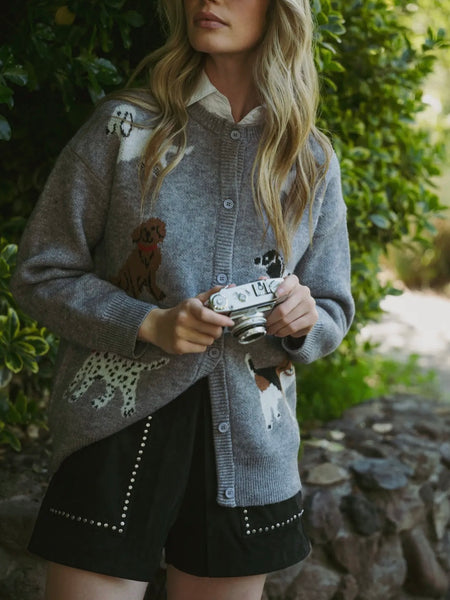In the Doghouse Cardigan in Grey