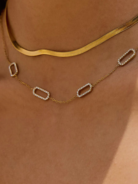 Burnisse CZ Chain Necklace