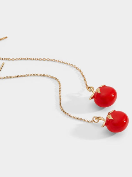 Farmers Market Tomato Threader Earrings