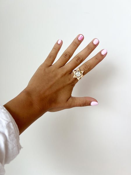 Porcelain Sun Statement Ring