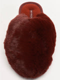 Snowball Slippers in Cabernet Faux Fur