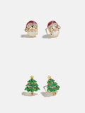 Spruced Up Santa Earring Set