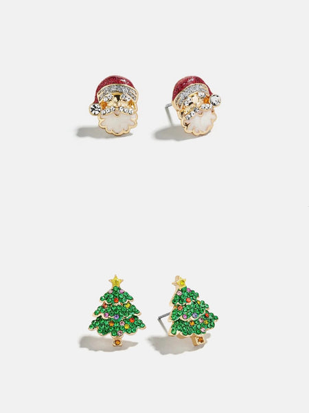 Spruced Up Santa Earring Set