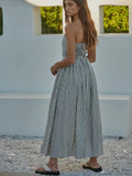 Suzy Striped Maxi Dress in Off White
