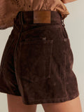 Tippi Vegan Suede Short in Chicory Coffee