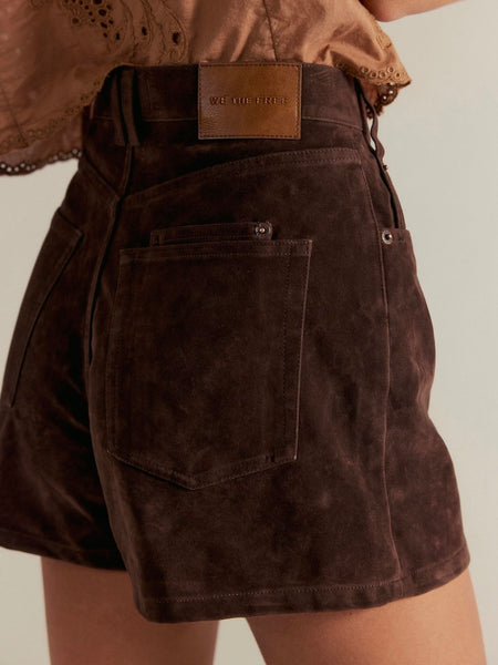 Tippi Vegan Suede Short in Chicory Coffee