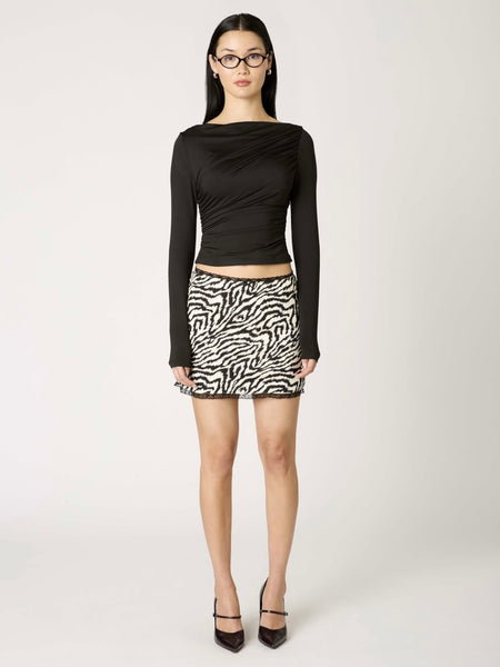 Brianna Skirt in Black & White Zebra