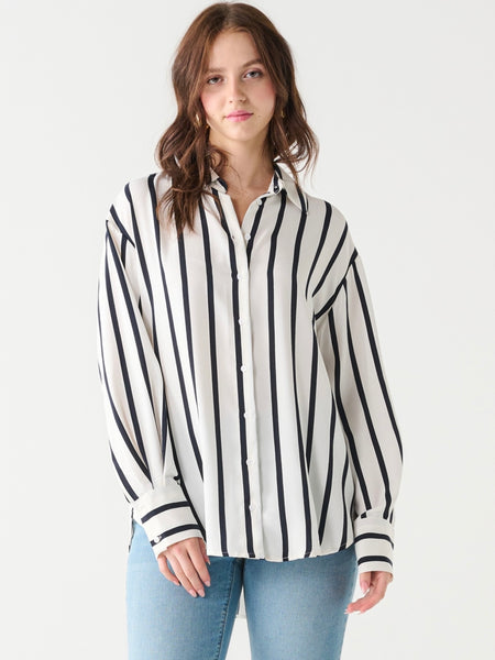 Stripe Is My Type Button Up in Melon/White