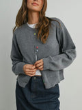 It's All About The Buttons Cardi in Grey