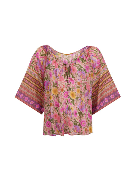 Swan Lake Flutter Sleeve Blouse in Lilac Rose