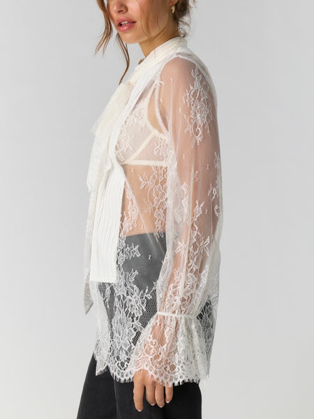 Bali Ophelia Tuxedo Top in Snow Bell