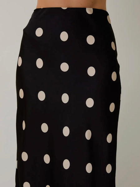 Dotted & Tee'd Skirt in Black