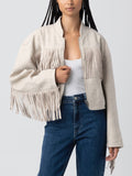 Own It Fringe Jacket in Sand
