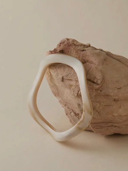 Wavy Resin Bangle in Ivory