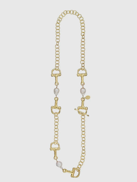 Horse Bit Baroque Pearl Long Necklace