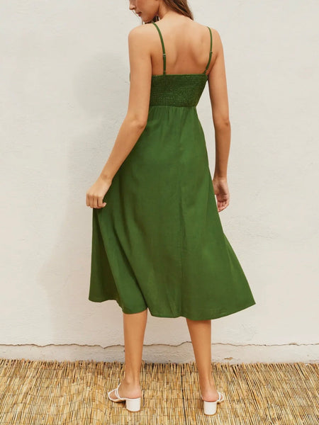 All That Buttons Dress in Ibiza Green