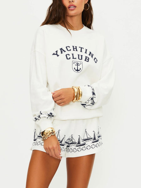 Devyn Oversized Sweatshirt in Regatta Anchor