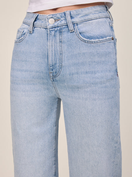 ICN Cropped Wide Leg Jean in Ice Age