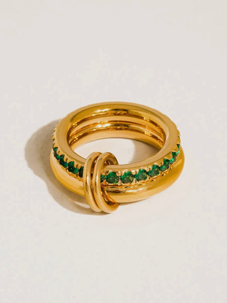 Justine CZ Hoop Ring in Green