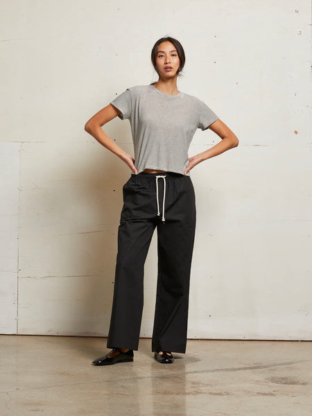 Harley Boxy Tee in Ivory & Black Stripe