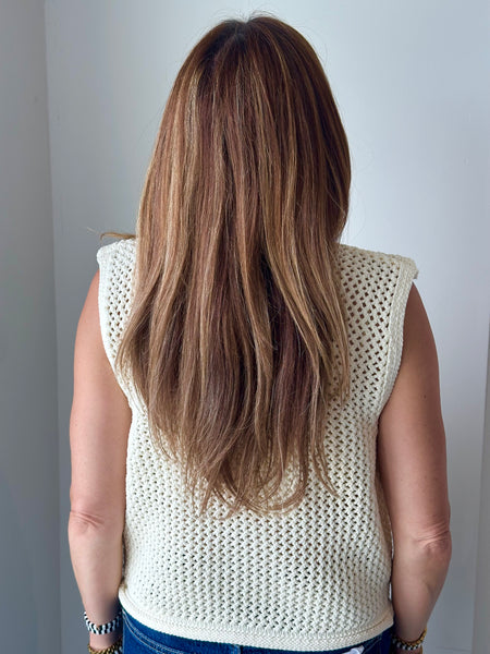 Buttoned Up Sweater Vest in Butter