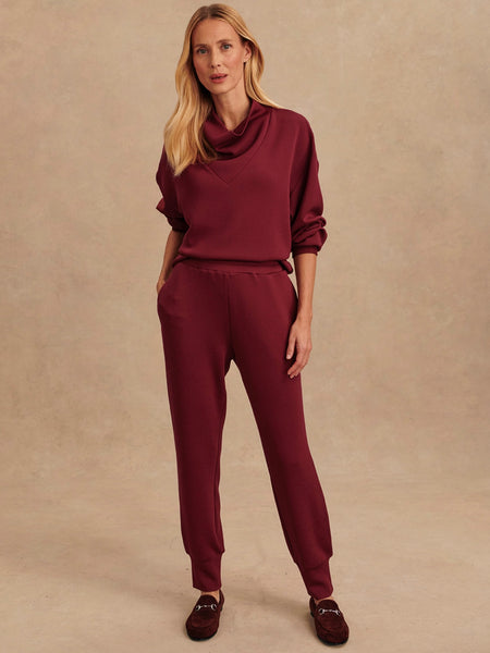 The Slim Cuff Pant 27.5 in New Maroon