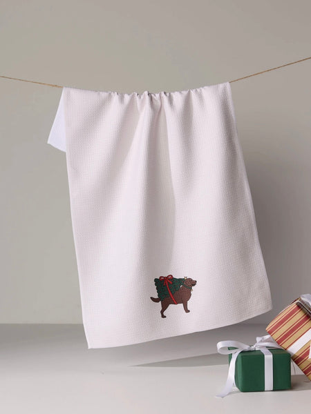 Merry Labs Tea Towel in Chocolate
