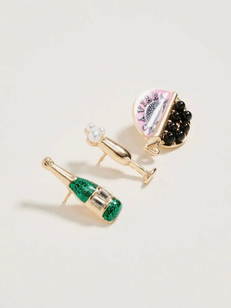Champagne Caviar Brooch Pins Set