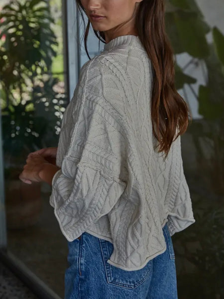 Knit Witted Pullover in Cream